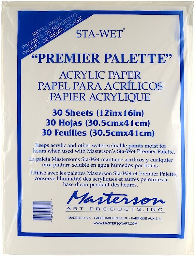 Masterson Sta-Wet® Premier Palette Acrylic Paper Refill Pack (30