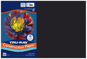 Tru-Ray® Construction Paper, Black, 50 Sht/Pk, Various Sizes (Pacon)