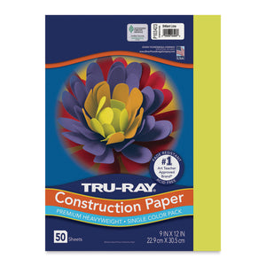 Tru-Ray® Construction Paper, Brilliant Lime, 50 Sht/Pk, 9"x12" (Pacon)