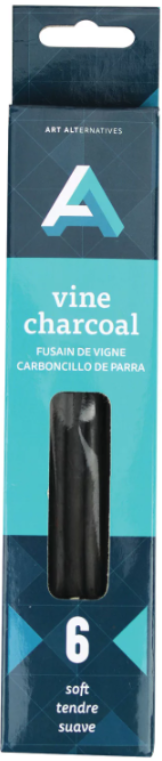 Vine Charcoal Thin Soft, 3 & 6 Stick Box (Art Alternatives)