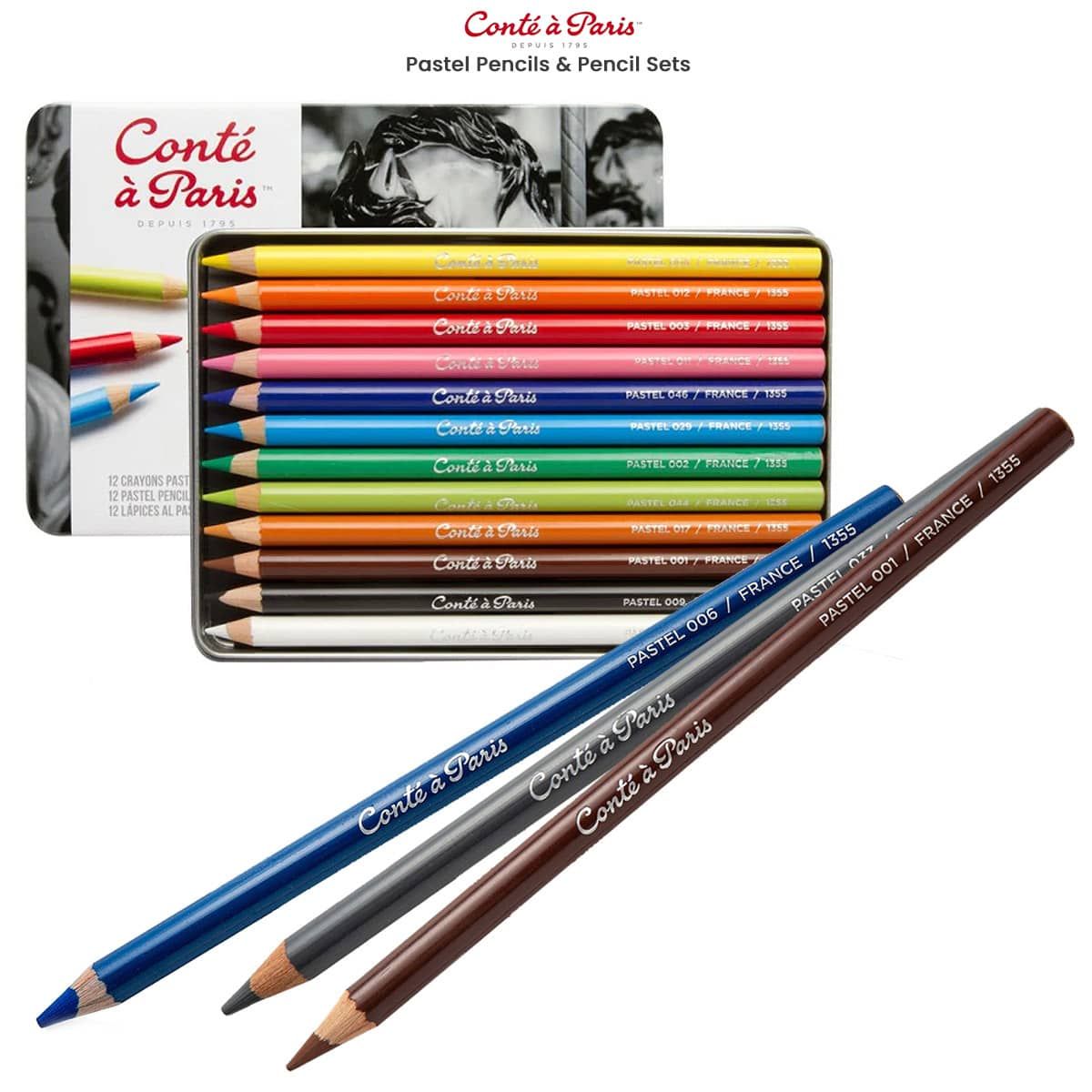 Conté à Paris Pastel Pencils, 12 Count (Winsor & Newton)