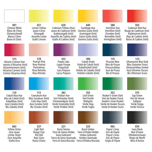 Travel Set of 24 Assorted Colors, Half Pan (Daler-Rowney Aquafine Watercolour)