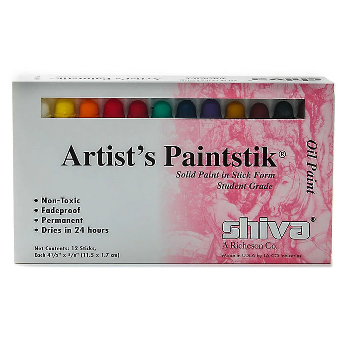 Shiva Artist's Paintstik Oil Color Set, Student Set Of 12 (Jack Richeson)