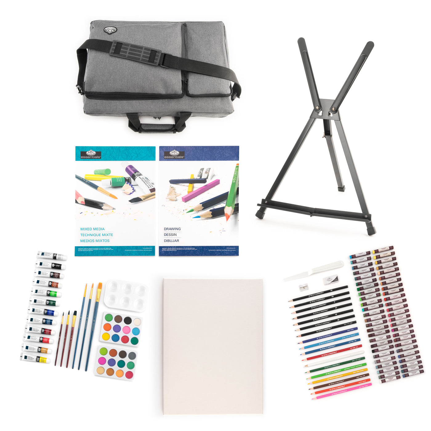 Essentials™ Mixed Media Travel Satchel Art Set with Easel