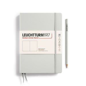 Notebook, Blank Pages, Medium A5, Light Grey Hardcover (Leuchtturm 1917)