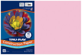 Tru-Ray® Construction Paper, Shocking Pink, 50 Sht/Pk, 12"x18" (Pacon)