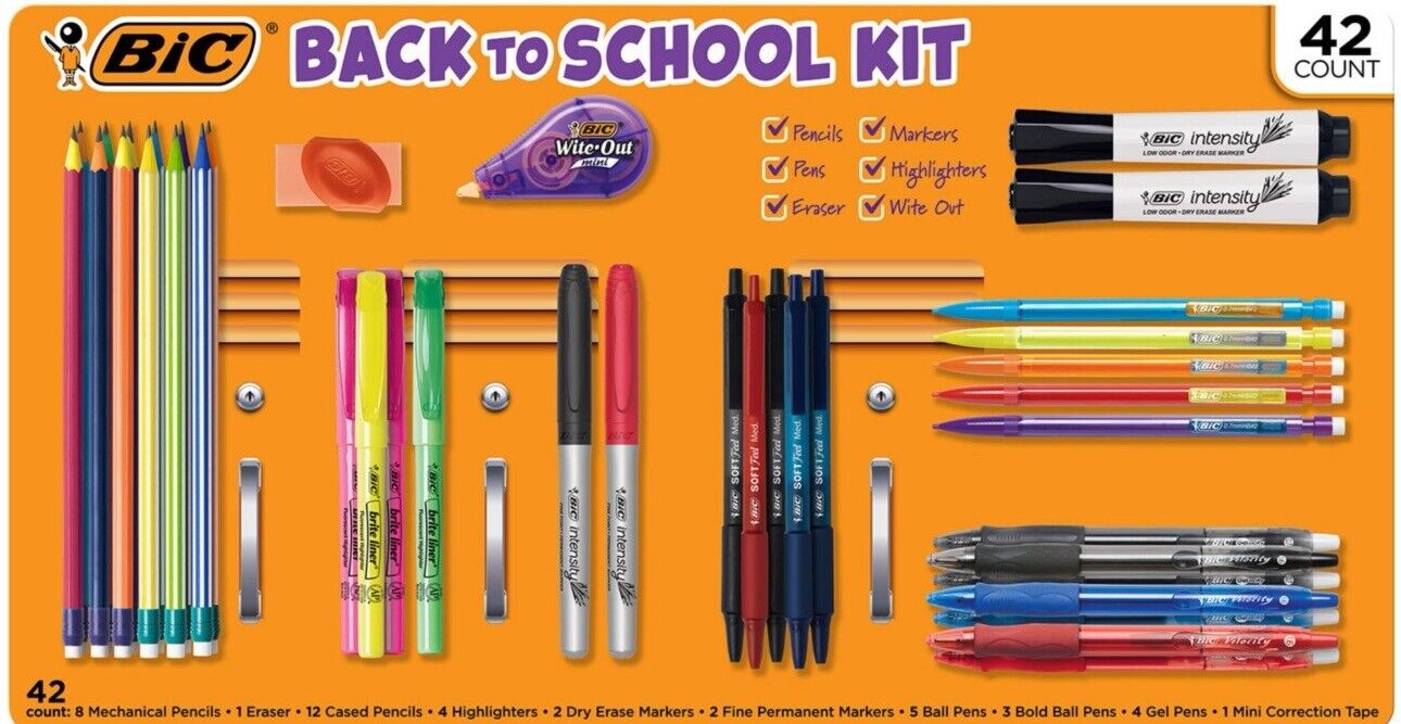 BIC Ultimate Back to School Kit Assorted School Supplies 42 Count