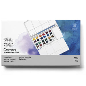 Cotman Watercolour Travel Set, 24 Half Pans (Winsor & Newton)