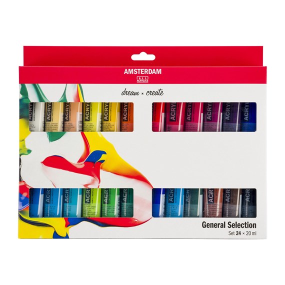 Acrylics General Selection Set of 24 Colors (Amsterdam)