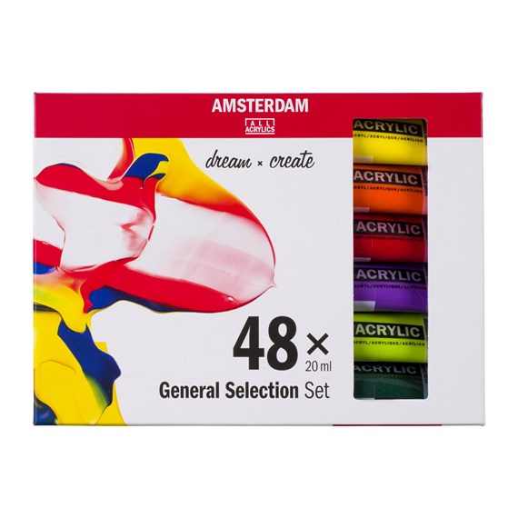 Acrylics General Selection Set of 48 Colors  (Amsterdam Acrylics)