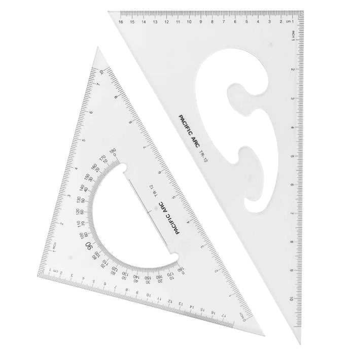 Triangle Scholastic Set 30/60 & 45/90 12IN (Pacific Arc)