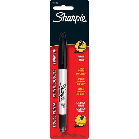 Sharpie Black Marker - Twin Tip, Fine & Ultra Fine Point