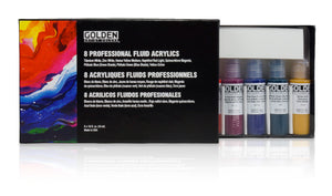 Professional Fluid Acrylic Set of 8 (Golden Fluid Acrylic)