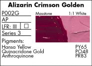 ALIZARIN CRIMSON GOLDEN P002G (Grumbacher Pre-Tested Professional Oil)