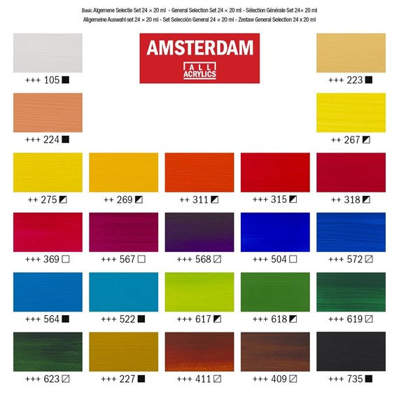 Amsterdam Standard Acrylic Paint Set: 12 Colors