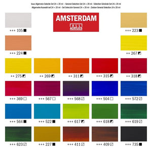 Acrylics General Selection Set of 24 Colors (Amsterdam)