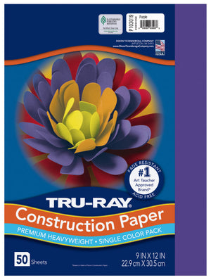 Tru-Ray® Construction Paper, Purple, 50 Sht/Pk, Various Sizes (Pacon)