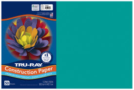 Tru-Ray® Construction Paper, Turquoise, 50 Sht/Pk, Various Sizes  (Pacon)