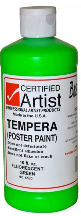 Flourescent Green BesTemp Tempera Poster Paint (Certified Artist)