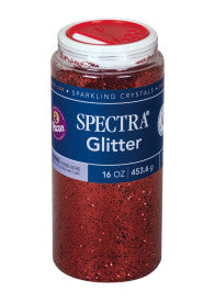 Spectra® Glitter Sparkling Crystals, Red, 1 lb. Jar (Pacon)