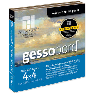 Gessobord™  1/8th Inch Flat Artist Panel, Various Sizes (Ampersand)