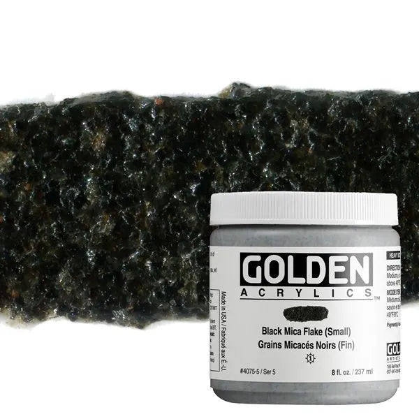 Black Mica Flake (Small) (Golden Acrylic Heavy Body)
