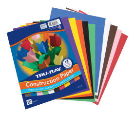 Pacon Tru-Ray Sulphite Construction Paper, Assorted, 9 x 12 - 50 pack