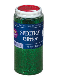 Spectra® Glitter Sparkling Crystals, Green, 1 lb. Jar (Pacon)