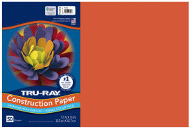 Tru-Ray® Construction Paper, Orange, 50 Sht/Pk, Various Sizes (Pacon)