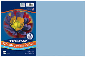 Tru-Ray® Construction Paper, Sky Blue, 50 Sht/Pk, Various Sizes (Pacon)