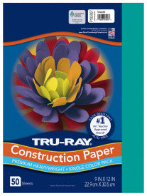 Tru-Ray® Construction Paper, Turquoise, 50 Sht/Pk, Various Sizes  (Pacon)