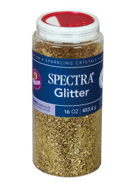 Spectra® Glitter Sparkling Crystals, Gold, 1 lb. Jar (Pacon)