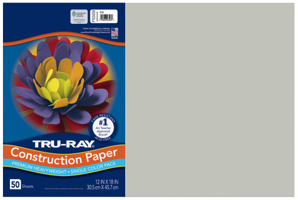 Pacon Tru-Ray Sulphite Construction Paper, Assorted, 9 x 12 - 50 pack