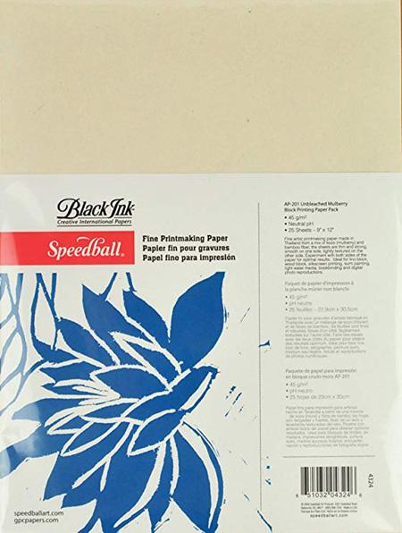 Mulberry Unbleached Fine Printmaking Paper, 25/Pkg, 9"x12" (Speedball)