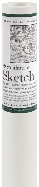 Recycled Sketch Paper Roll, 400 Series, 36"x10yd (Strathmore)