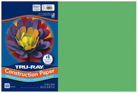 Tru-Ray® Construction Paper, Festive Green, 50 Sht/Pk, Various Sizes (Pacon)