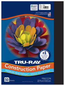 Tru-Ray® Construction Paper, Black, 50 Sht/Pk, Various Sizes (Pacon)