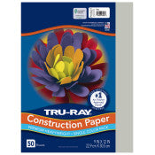 Tru-Ray® Construction Paper, Gray, 50 Sht/Pk, Various Sizes (Pacon)