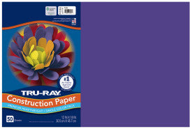 Tru-Ray® Construction Paper, Purple, 50 Sht/Pk, Various Sizes (Pacon)