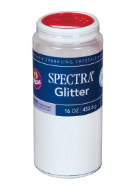 Spectra® Glitter Sparkling Crystals, White, 1 lb. Jar (Pacon)