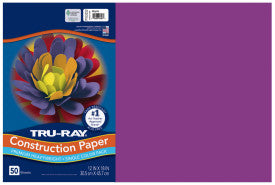 Tru-Ray® Construction Paper, Magenta, 50 Sht/Pk, Various Sizes (Pacon)