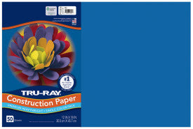 Tru-Ray® Construction Paper, Blue, 50 Sht/Pk, Various Sizes (Pacon)