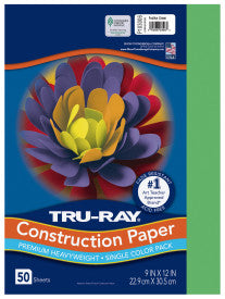 Tru-Ray® Construction Paper, Festive Green, 50 Sht/Pk, Various Sizes (Pacon)